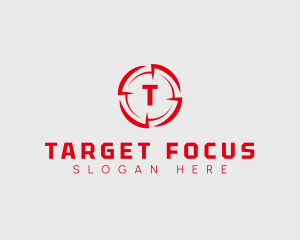 Crosshair Target Lettermark logo design