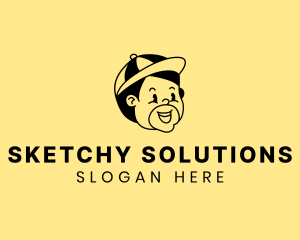 Retro Child Drawing logo