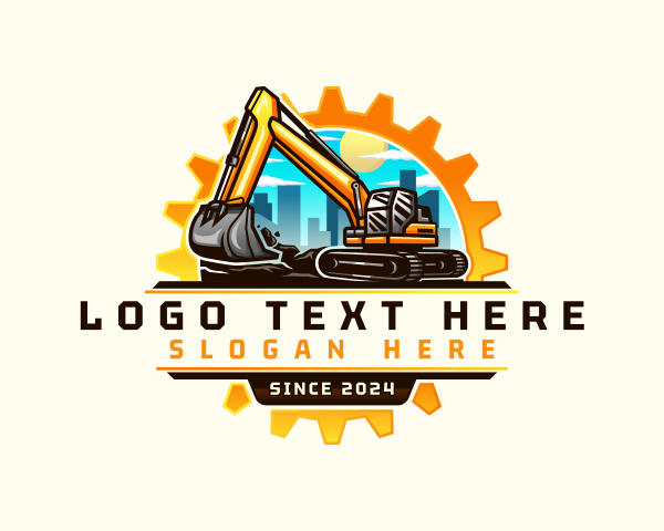 Gear Excavator Construction logo