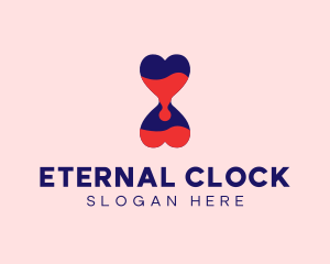 Heart Sand Clock logo design