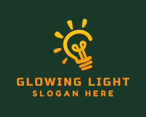 Orange Light Bulb logo design