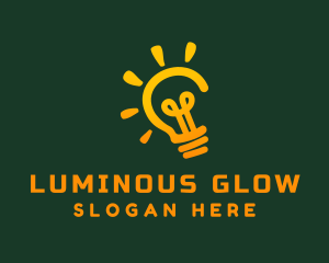 Orange Light Bulb logo design