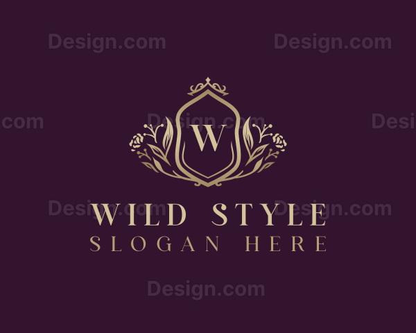 Floral Crown Crest Logo