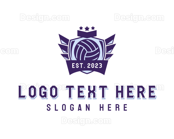 Volleyball Varsity Emblem Logo