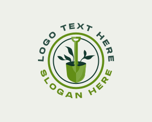 Landscaping Shovel Gardening logo