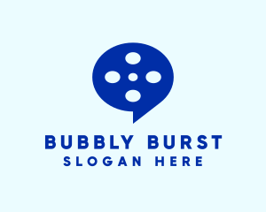 Film Reel Chat Bubble logo design