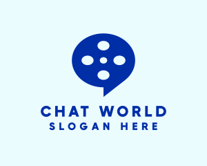 Film Reel Chat Bubble logo design