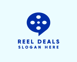 Film Reel Chat Bubble logo design