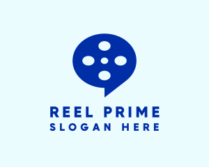 Film Reel Chat Bubble logo design