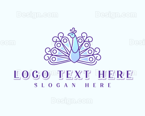 Elegant Peacock Bird Logo