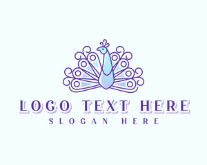 Elegant Peacock Bird logo