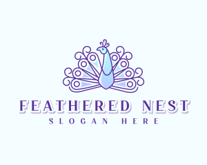 Elegant Peacock Bird logo