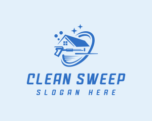 House Pressure Washer Cleaning logo design