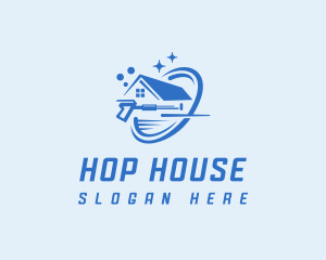 House Pressure Washer Cleaning logo design