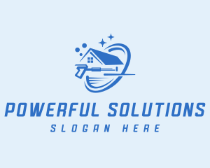 House Pressure Washer Cleaning logo design