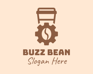 Coffee Bean Cogwheel logo design