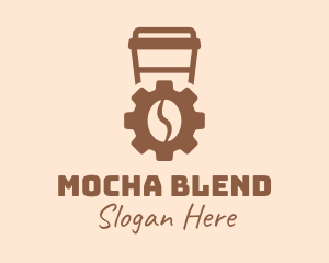 Coffee Bean Cogwheel logo design