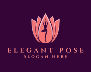 Pink Yoga Wellness logo design