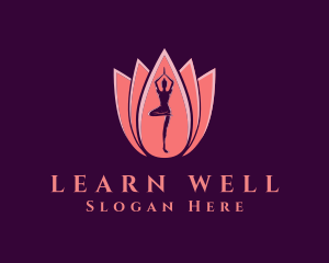 Pink Yoga Wellness logo design