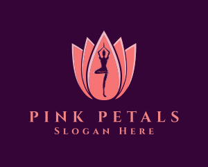 Pink Yoga Wellness logo design