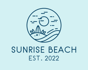 Sunset Seaside Beach logo design