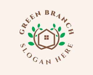 House Tree Branch  logo design