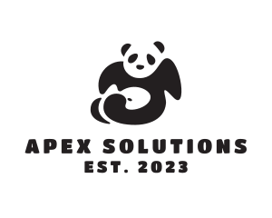 Lazy Panda Bear logo design