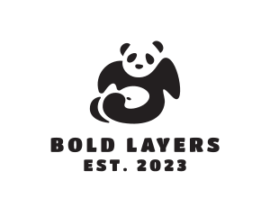 Lazy Panda Bear logo design