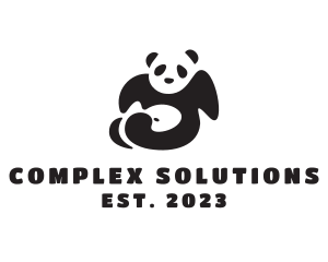 Lazy Panda Bear logo design