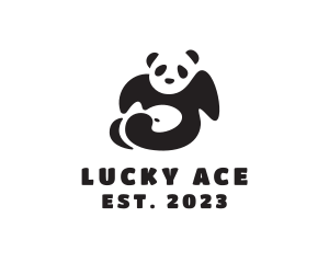 Lazy Panda Bear logo design