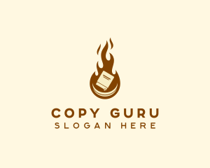 Book Writing Flame Author logo design