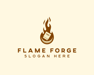 Book Writing Flame Author logo design