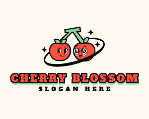 Retro Cute Cherry logo design