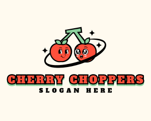 Retro Cute Cherry logo design