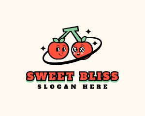 Retro Cute Cherry logo design