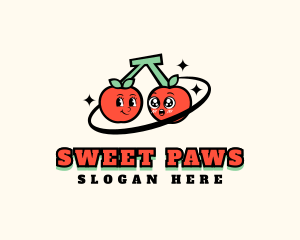 Retro Cute Cherry logo design