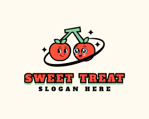 Retro Cute Cherry logo design