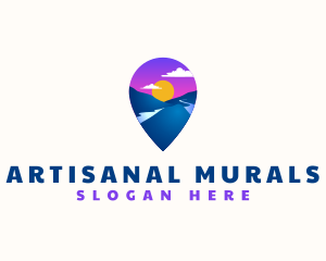 Mountain Location Pin logo design