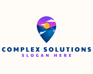 Mountain Location Pin logo design