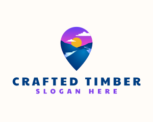 Mountain Location Pin logo design