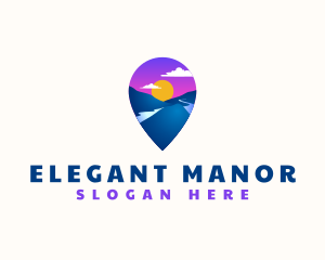 Mountain Location Pin logo design