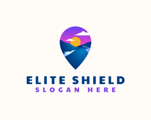 Mountain Location Pin logo design