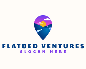 Mountain Location Pin logo design