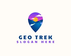 Mountain Location Pin logo design