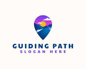 Mountain Location Pin logo design