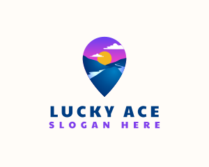 Mountain Location Pin logo design