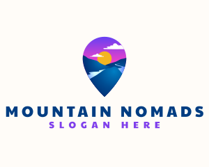 Mountain Location Pin logo design