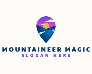 Mountain Location Pin logo design