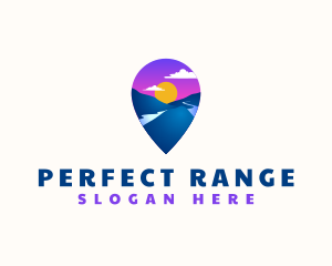 Mountain Location Pin logo design