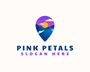 Mountain Location Pin logo design